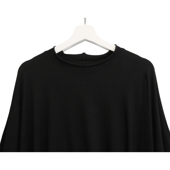 KEDEM SASSON Lagenlook Tunic OS Asymmetric Draped Fabric Black Viscose Jersey - Picture 2 of 6